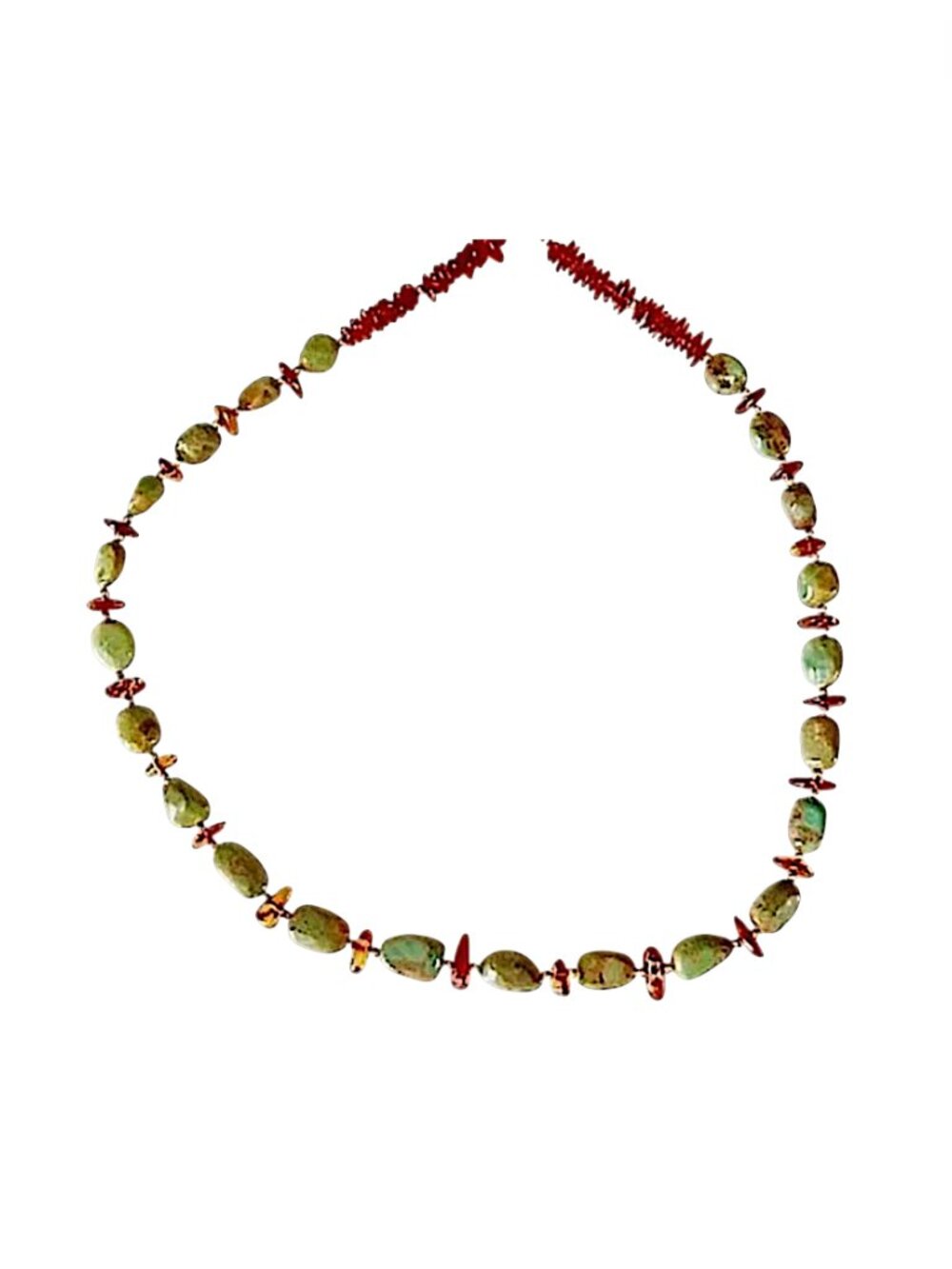 Lee Sands Amber and Turquoise 28" Necklace - Vintage - Made in Hawaii